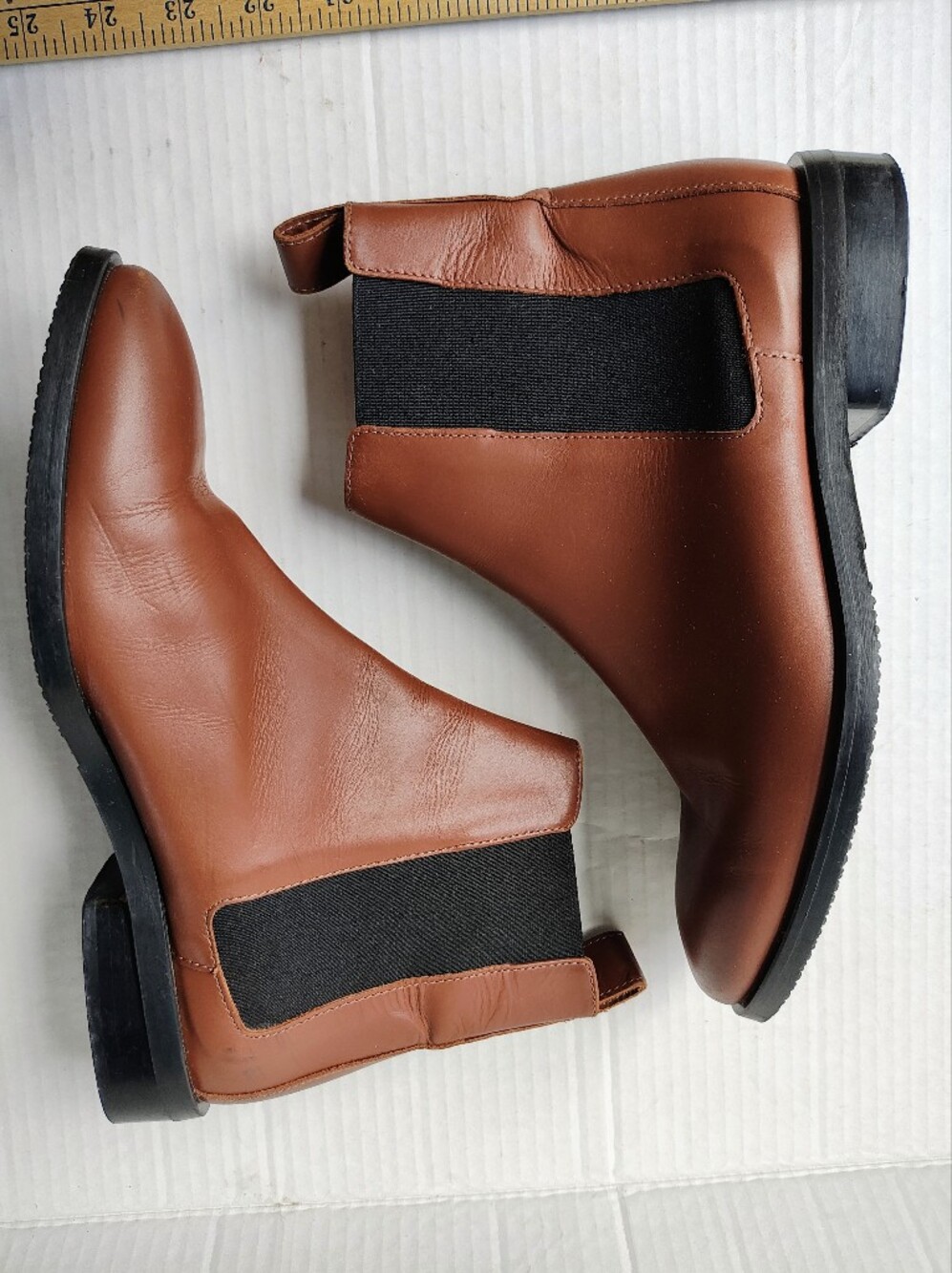 Everlane The Modern Chelsea Pull-on Leather Boots In Cognac Sz8 - Picture 5 of 7